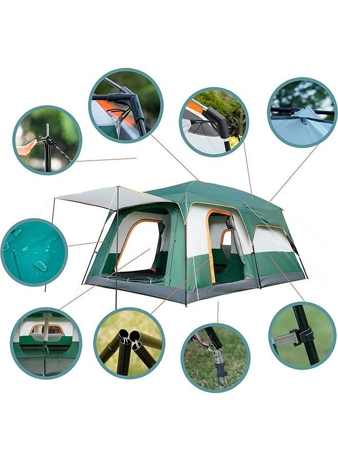 Arabest Portable Camping Tent,8-12 Persons Large Waterproof Outdoor Tent ,Two Bedroom, One Living Room Tent with Storage Pockets, Sunproof and Rainproof Camping Tent, UPF 50+ UV Protection Wind Resistant Tent for Camping, Hiking, Mountaineering,Family Gathering，Parties, Music Festival(Included Carry Bag) - Image 2